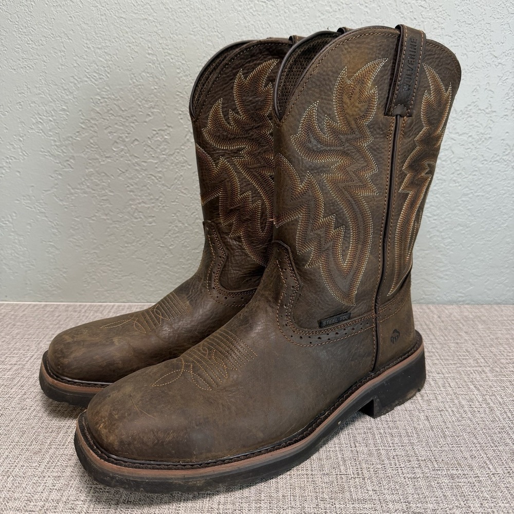 Wolverine Rancher ST Steel Toe Leather Work Boots Brown W10702 Mens 12 M